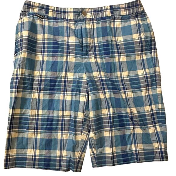 Lauren Ralph Lauren Active Blue/ Plaid Above the Knee Golf Shorts- 10 - Picture 1 of 9